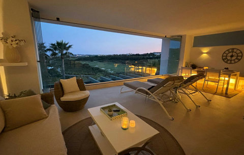 Terrace & view at night