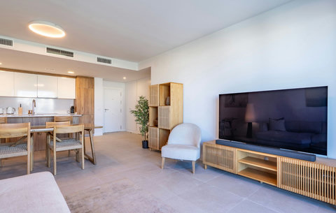 Living, dining & kitchen area