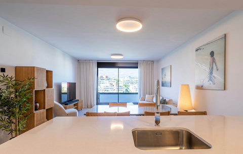 Living, dining & kitchen area