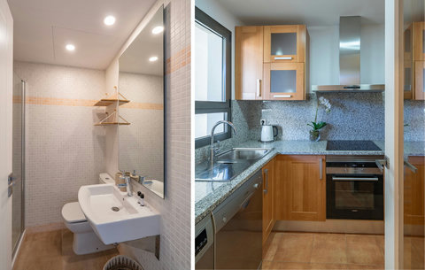 Guest bathroom & kitchen