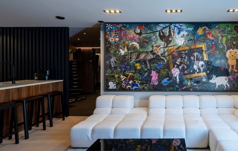 Downstairs living space and kitchen