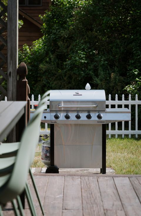New grill located in backyard