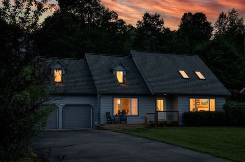Exterior of the home at night
