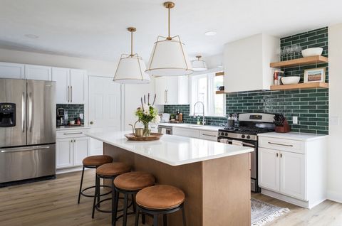 Open kitchen with large island