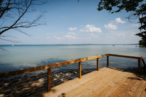 View of downtown traverse city from the deck