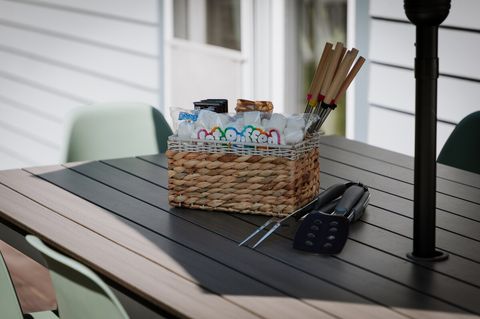 Barbeque and fire pit utensils available for use