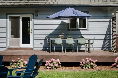 Back deck with outdoor dining set
