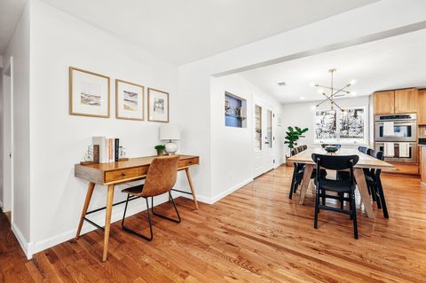 Desk in living room area