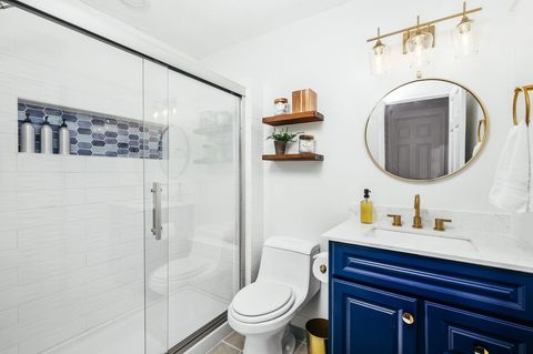 Full bathroom with tile shower