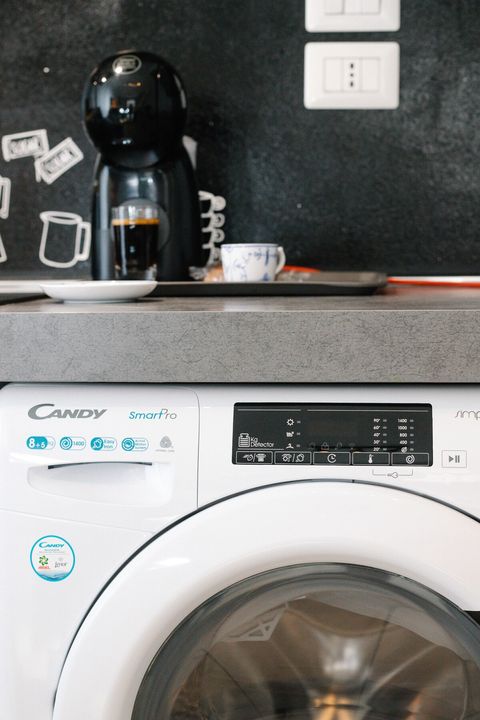 This is our fantastic Candy SmartPro washer-dryer. It’s exceptional because it washes and dries your clothes with no effort on your part. Like all our amenities, you’re welcome to use it as much as you like during your stay.