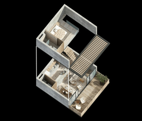 Floor Plan of Our 750ft2 / 66m2 open loft