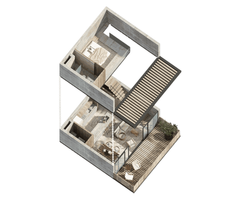 Floor Plan of Our 800ft2 / 62m2 2-level high ceiling condo