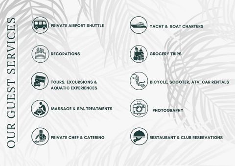 Ask us about our many extra services for an unforgettable experience in Tulum