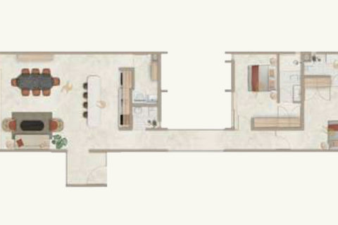 Floor Plan of Our 1708ft2 / 158m2 Apartment with Skybridge