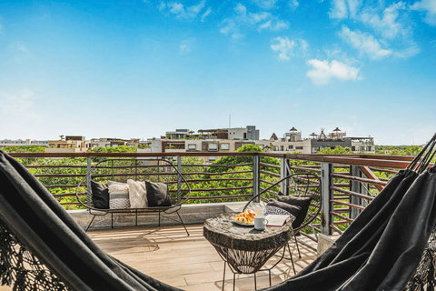 Private Rooftop with Hammock and Lounge Chairs