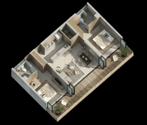 Floor Plan of Our 1001 square feet / 93m2 unit