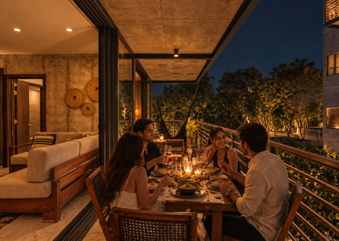 Private Balcony with Dining Table