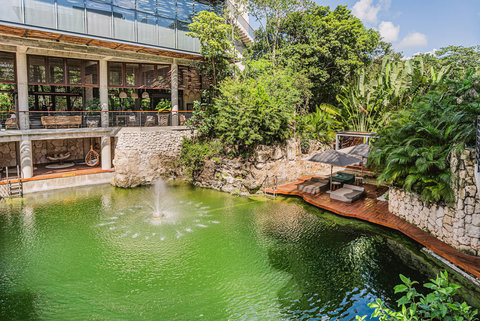 The cenote only for guests of the building