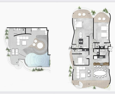 Floor Plan of our 3746 square feet / 348 square meter penthouse