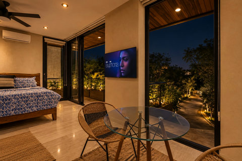 Spacious Bedroom at Night