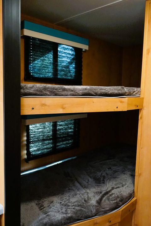 These twin bunkbeds are available in the BUNKHOUSE trailer (trailer #3). 