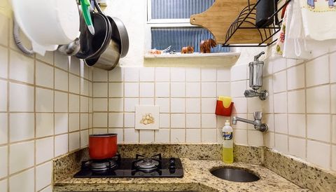 the kitchen is small but it is full equiped and allows to cook with confort.