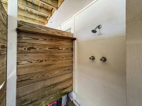 Outdoor privacy shower.