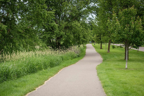 Pioneer Park walking trails, two blocks away