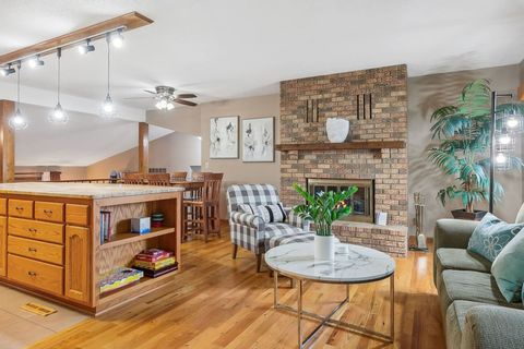 Kitchen with fireplace