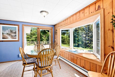 Airy dining area has a great view of Lake Superior