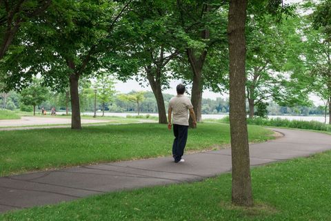 Three mile paved walk/bike trail around the lake