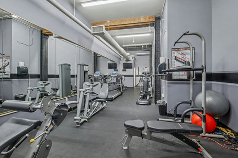 The gym- free to use and open 24/7