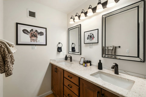 Primary bathroom fully-stocked