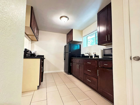 Large kitchen with counter space