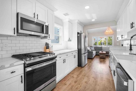 Full stainless steel appliance suite. 
