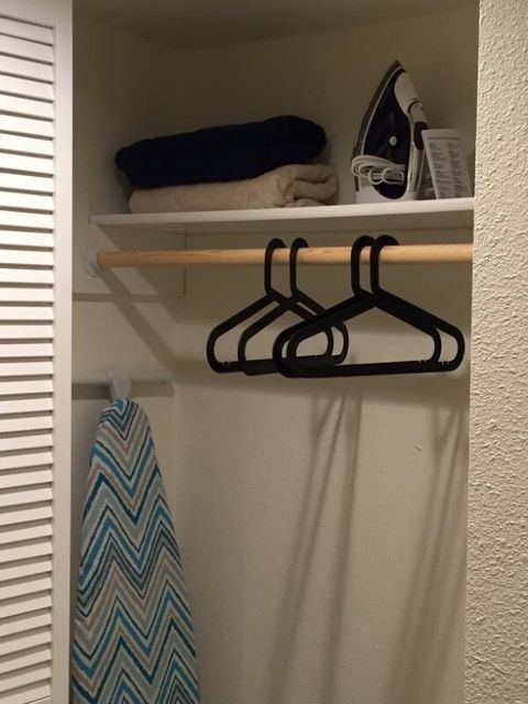 Ironing board, iron, extra towels...