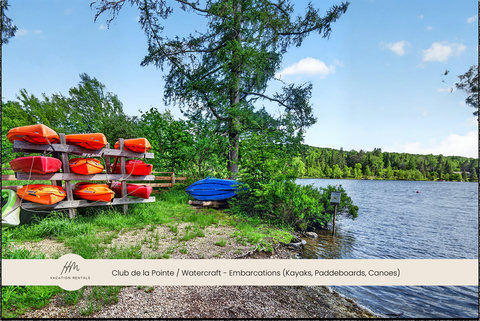 Lakeside access with kayaks and canoes for easy waterfront adventures