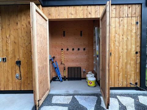 Practical outdoor storage to keep your gear organized and your stay hassle-free. Taken 07/2025