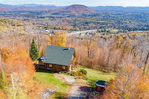 Scandinavian Log chalet: Hilltop aerial view