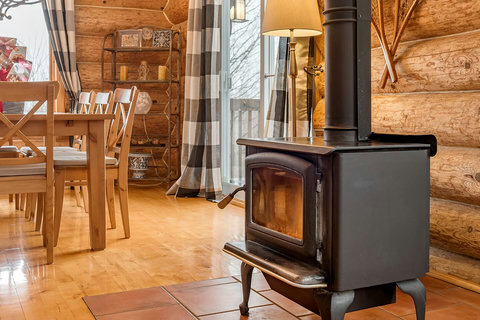 Main floor: Fireplace & Dining room view