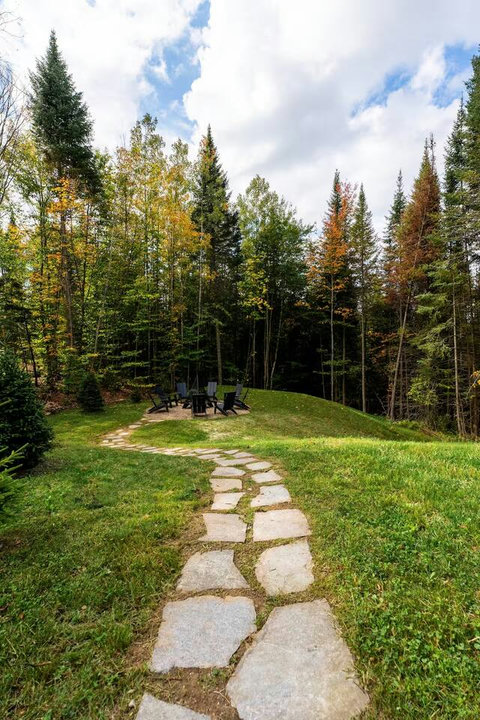 View of the outdoor fire pit area.