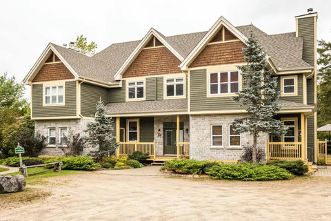 View of our Townhouse Chalet (the one on the left), and parking lot