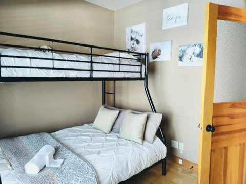 Bedroom on main floor (double bed + single bed)