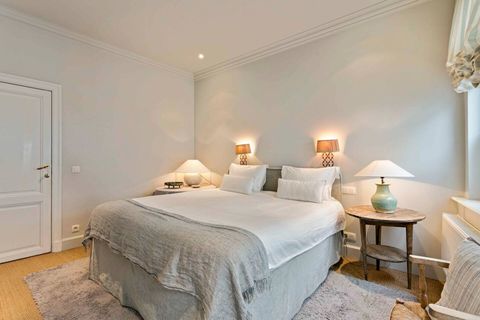 Bedroom with comfortable bed and high quality linen