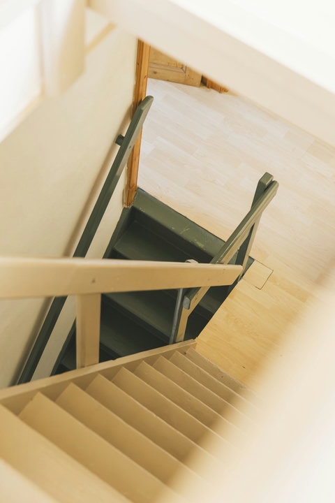 Staircase from the attic bedroom down to the first floor