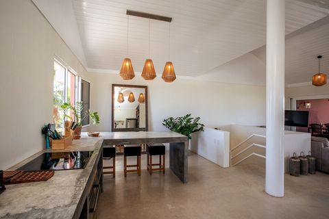 Large kitchen with bar.