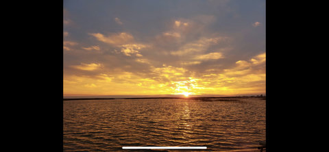 Sunset, water high and fluctuates from year to year