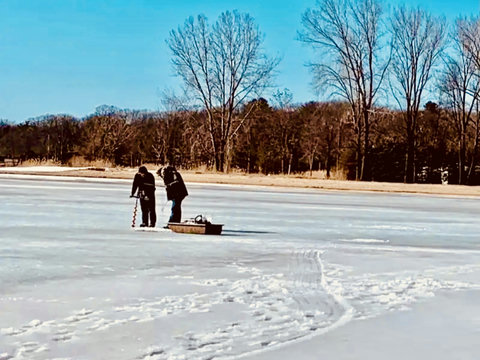Enjoying the Lake in the Winter