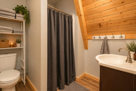 A-Frame Cabin Bathroom