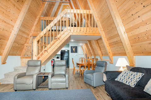 A-frame wood interior